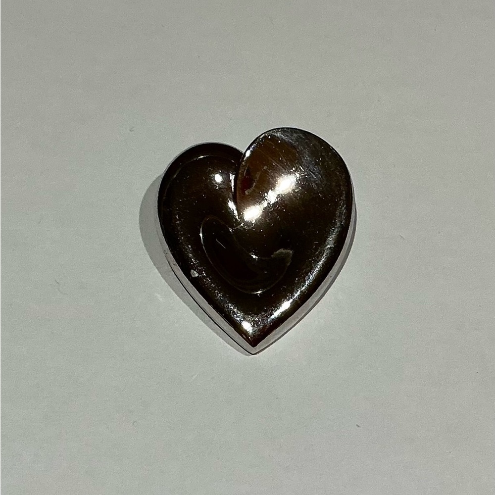 Vintage Trifari Silver Tones Heart Shaped Brooch
